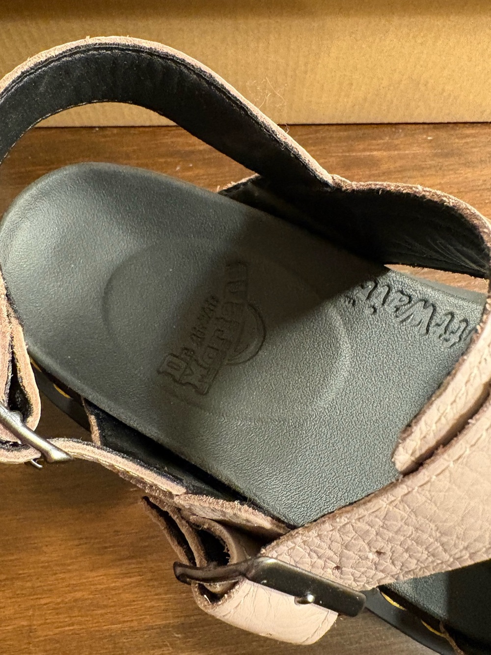 Dr. Martens Voss Quad Platform Sandal in Vintage Taupe with a Black Sole - Picture 9 of 10